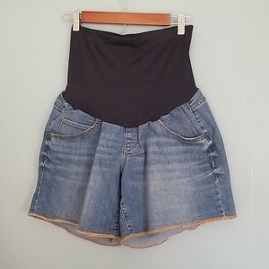 Maternity Denim Shorts size 14 full panel A:Glow